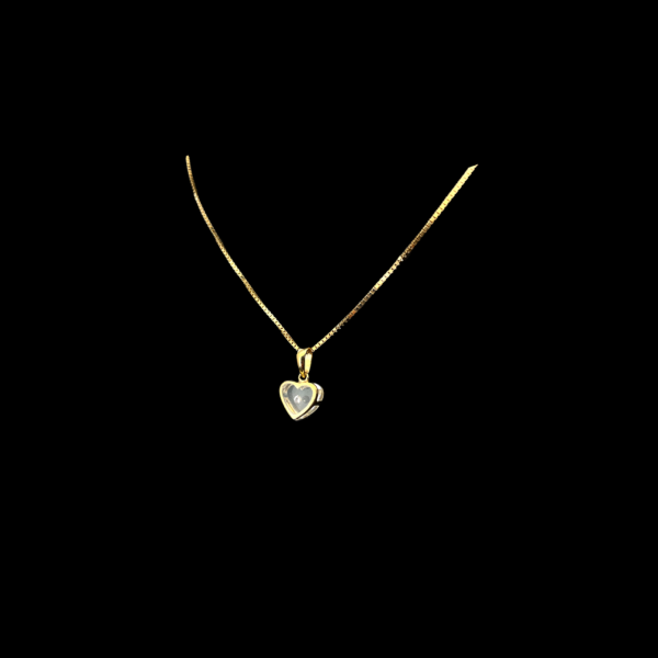 COLLIER-PENDENTIF COEUR OR JAUNE 750 DIAMANT – Image 2
