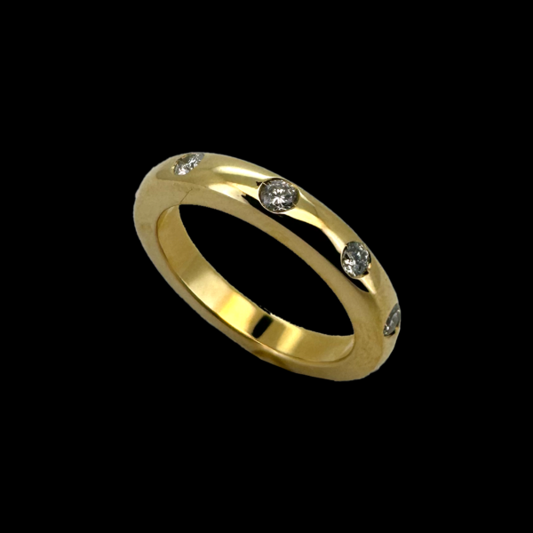 BAGUE EN OR JAUNE 750 ET DIAMANTS – Image 2