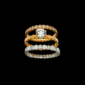 BAGUE CHAUMET BEE MY LOVE OR ROSE, BLANC ET DIAMANTS