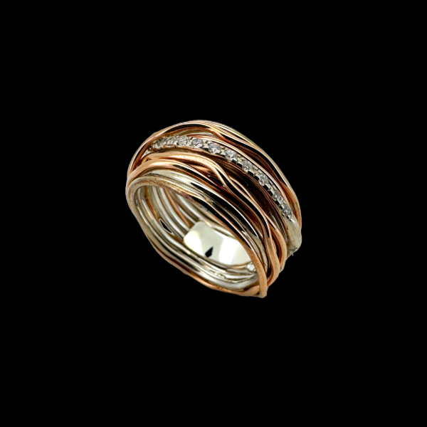 BAGUE FILODELLAVITA CLASSIC 13 FILS EN OR, ARGENT ET DIAMANTS – Image 2