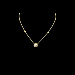 COLLIER-PENDENTIF EN OR JAUNE 750 ET DIAMANTS