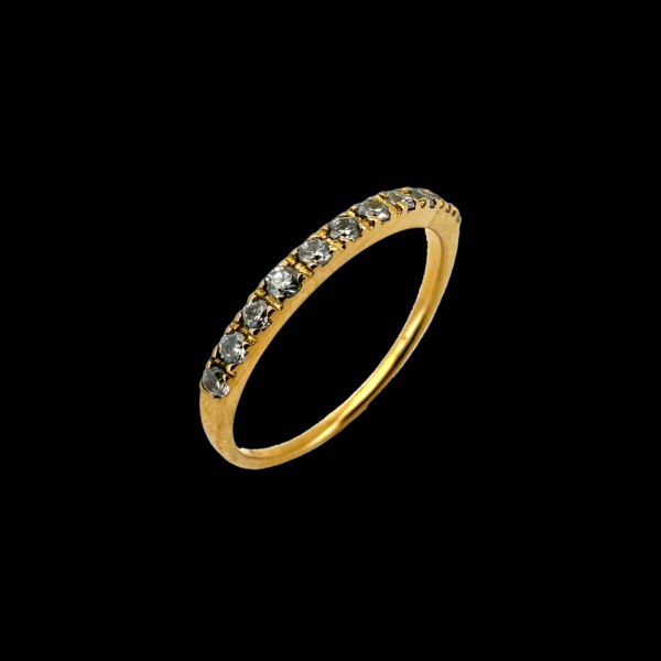 BAGUE DEMI-TOUR EN OR JAUNE 750 ET DIAMANTS – Image 2