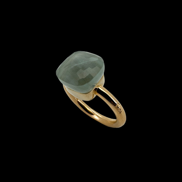 BAGUE POMELLATO "NUDO" OR ROSE ET PRASIOLITE – Image 2