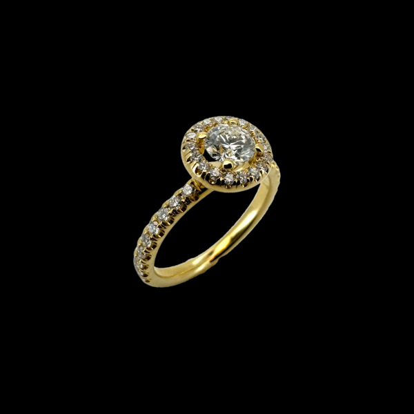 BAGUE EN OR JAUNE 750 ET DIAMANTS – Image 2