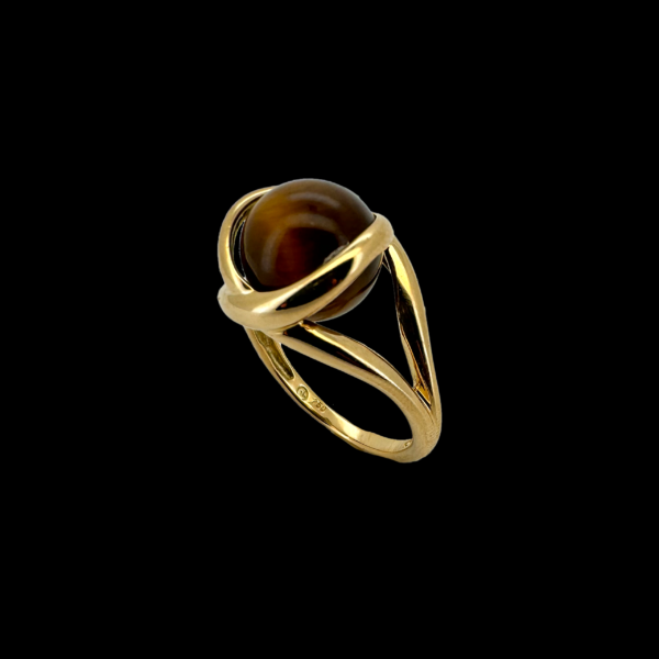 BAGUE GILBERT ALBERT EN OR JAUNE 750 ET PERLES INTERCHANGEABLE – Image 2