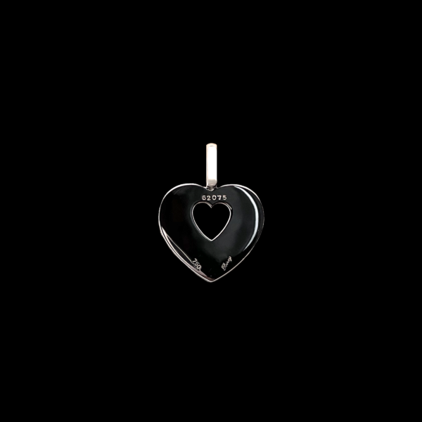 PENDENTIF POIRAY COEUR EN OR GRIS 750 ET DIAMANTS – Image 2