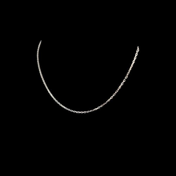 COLLIER EN OR BLANC 750 MAILLE FORÇAT DIAMANT – Image 2