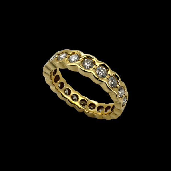 BAGUE TOUR COMPLET OR JAUNE 750 ET DIAMANTS – Image 2