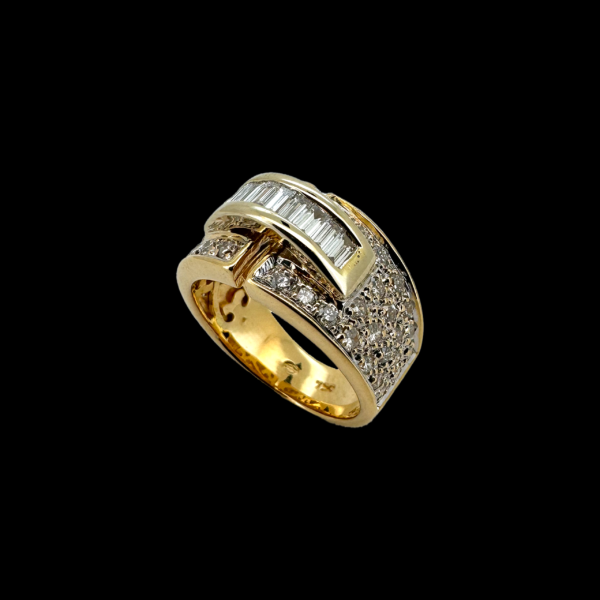 BAGUE EN OR JAUNE 750 ET DIAMANTS – Image 3