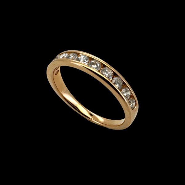 BAGUE DEMI-TOUR COMPLET EN OR ROSE 750 ET DIAMANTS – Image 2