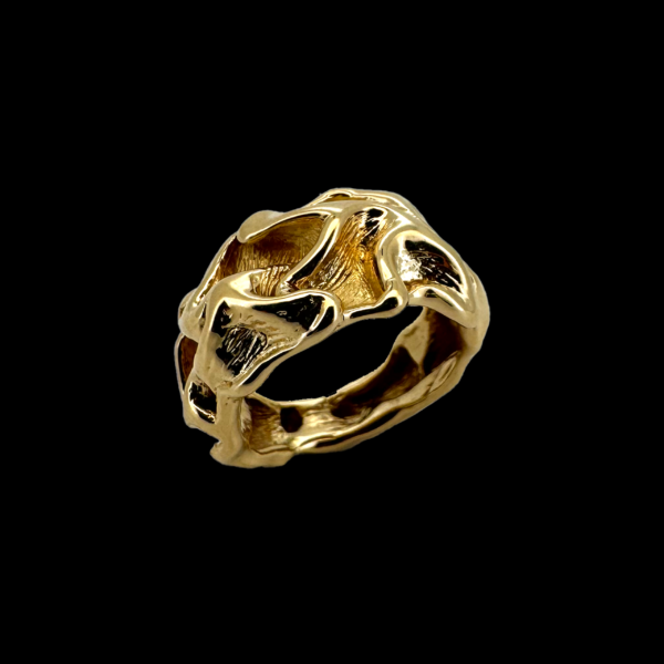 BAGUE GILBERT ALBERT FROISSEE EN OR JAUNE 750 – Image 2