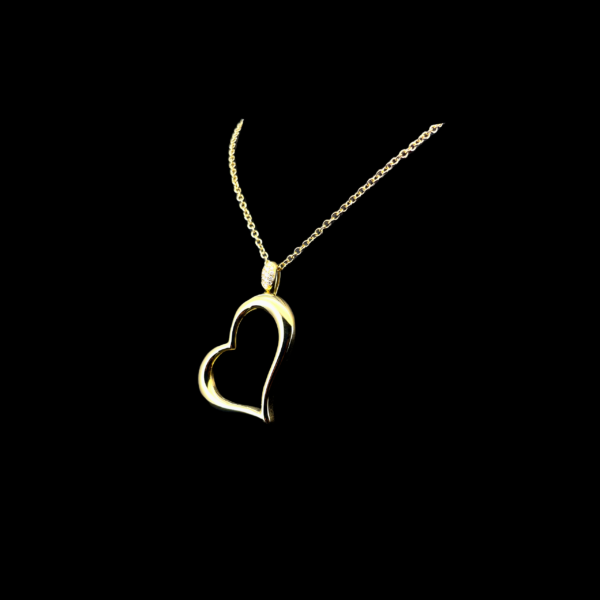 COLLIER-PENDENTIF PIAGET "HEART" EN OR JAUNE 750 ET DIAMANTS – Image 2