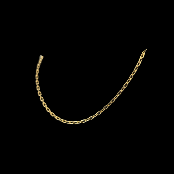CHAINE EN OR JAUNE 750 MAILLE FORÇAT DIAMANTÉE – Image 3