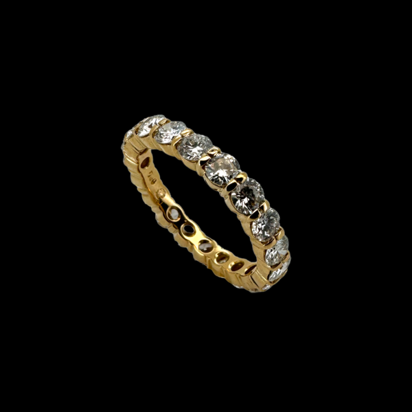BAGUE TOUR COMPLET ETERNITY RING EN OR JAUNE 750 ET DIAMANTS – Image 3