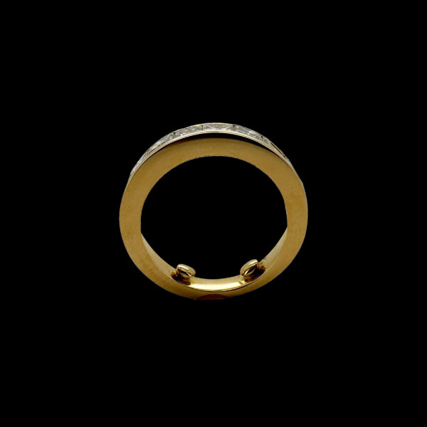 BAGUE DEMI-TOUR EN OR JAUNE 750 ET DIAMANTS – Image 3