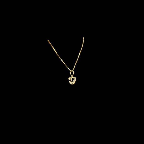 COLLIER-PENDENTIF COEUR OR JAUNE 750 DIAMANT – Image 3