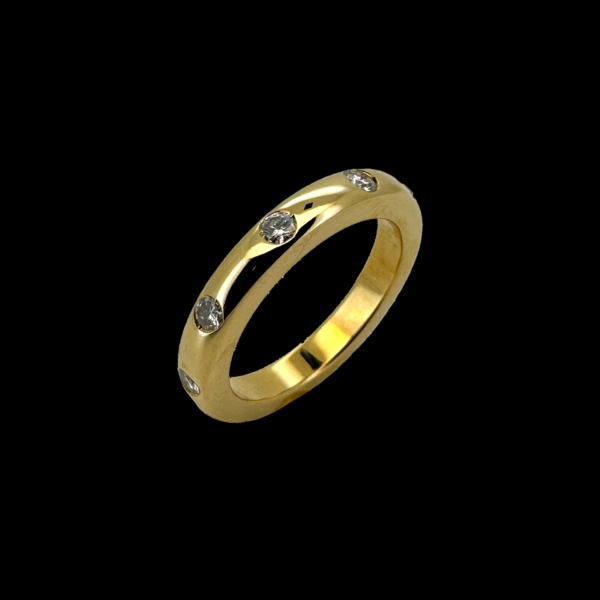BAGUE EN OR JAUNE 750 ET DIAMANTS – Image 3