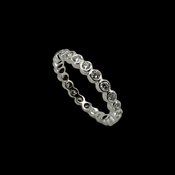 BAGUE TOUR COMPLET OR GRIS 750 ET DIAMANTS – Image 3