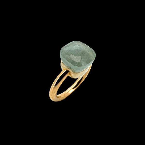BAGUE POMELLATO "NUDO" OR ROSE ET PRASIOLITE – Image 3