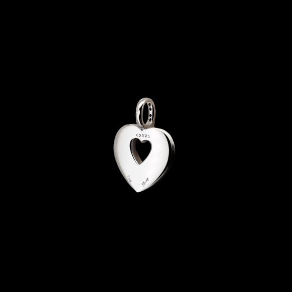 PENDENTIF POIRAY COEUR EN OR GRIS 750 ET DIAMANTS – Image 3