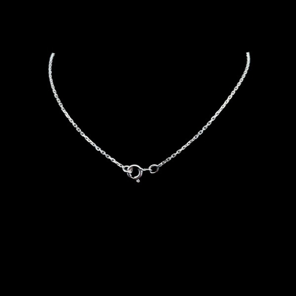 COLLIER EN OR BLANC 750 MAILLE FORÇAT DIAMANT – Image 3