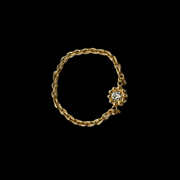 BAGUE DIOR MIMIROSE EN OR JAUNE 750 ET DIAMANTS – Image 3