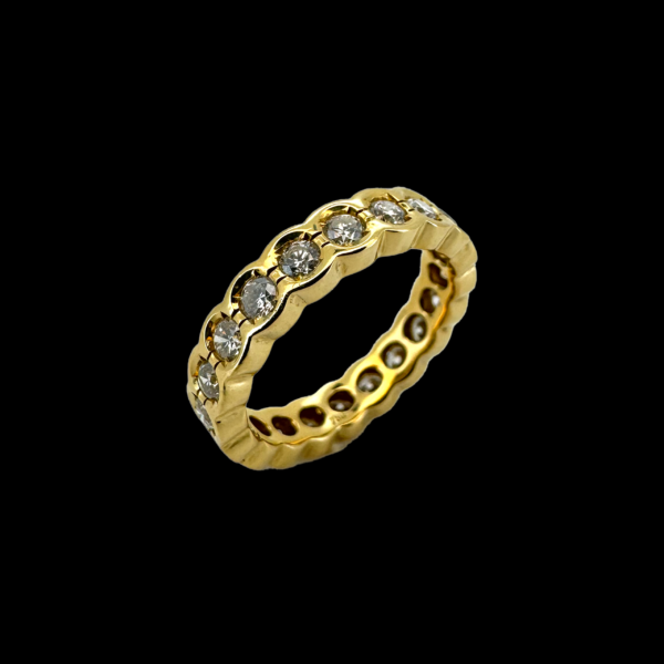 BAGUE TOUR COMPLET OR JAUNE 750 ET DIAMANTS – Image 3