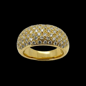 BAGUE EN OR JAUNE 750 ET DIAMANTS