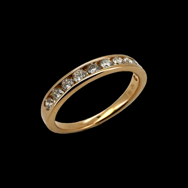 BAGUE DEMI-TOUR COMPLET EN OR ROSE 750 ET DIAMANTS – Image 3