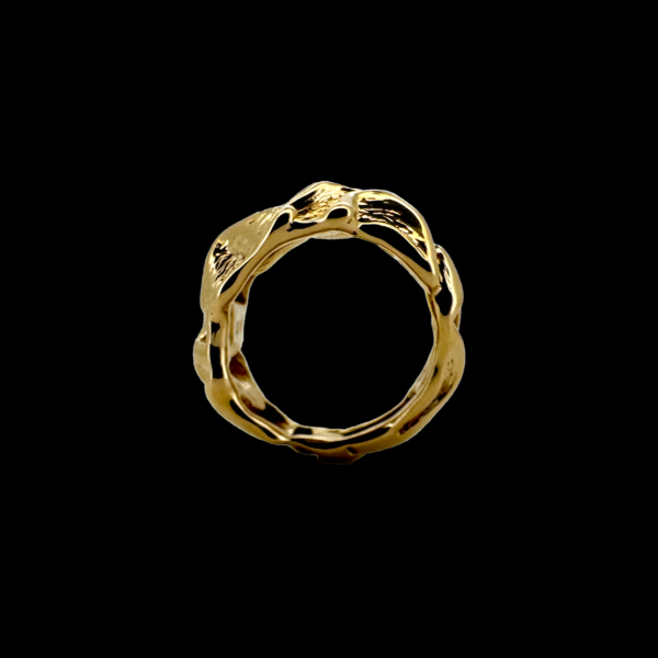 BAGUE GILBERT ALBERT FROISSEE EN OR JAUNE 750 – Image 3