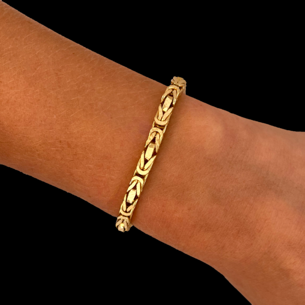 BRACELET EN OR JAUNE 750 MAILLE ROYALE – Image 3