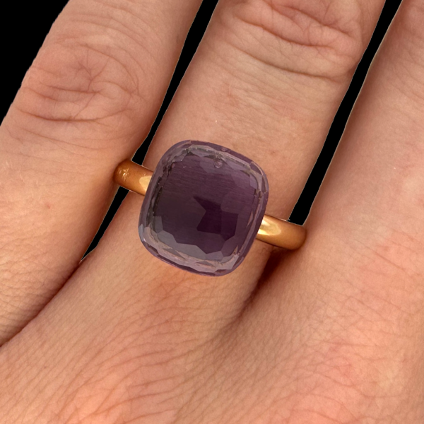 BAGUE POMELLATO "NUDO" OR ROSE ET AMETHYSTE – Image 4