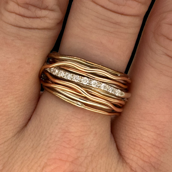 BAGUE FILODELLAVITA CLASSIC 13 FILS EN OR, ARGENT ET DIAMANTS – Image 4