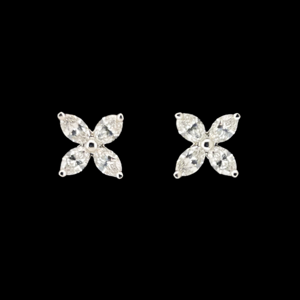 BOUCLES D'OREILLES TIFFANY & CO "VICTORIA" PLATINE ET DIAMANTS