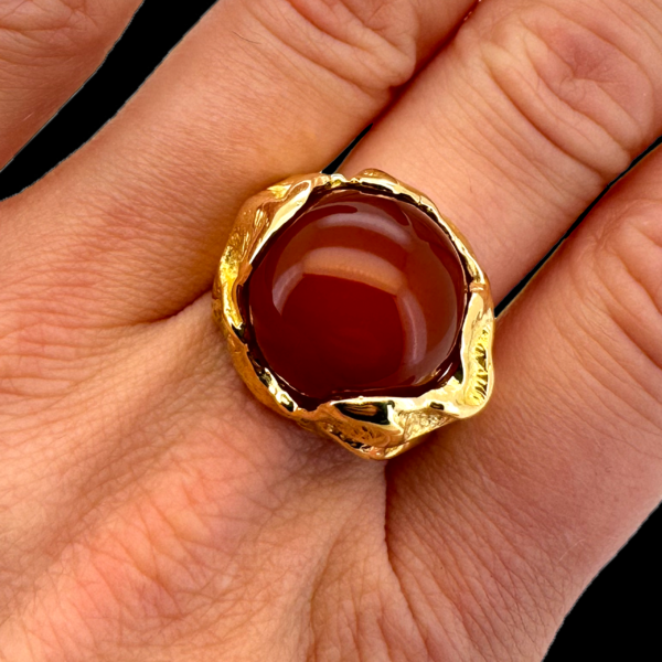 BAGUE GILBERT ALBERT OR JAUNE 750 ET PERLES INTERCHANGEABLE – Image 4