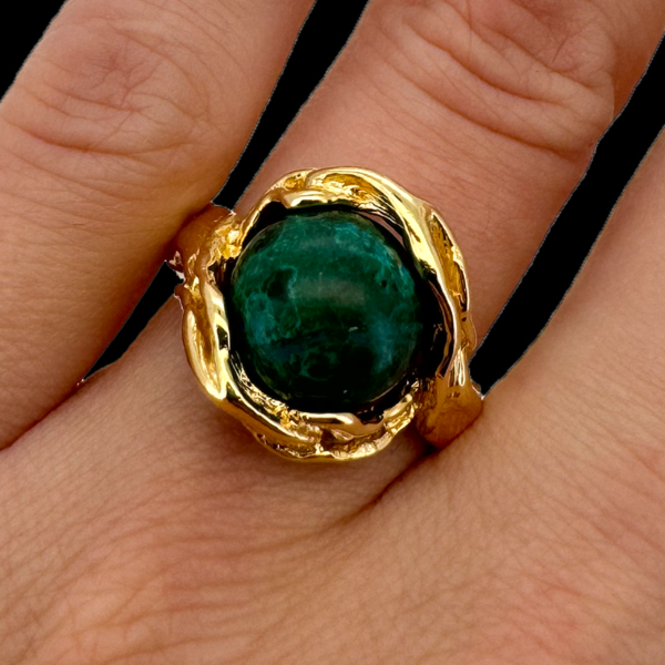 BAGUE GILBERT ALBERT EN OR JAUNE 750 ET PERLES – Image 4