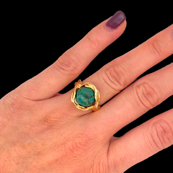 BAGUE GILBERT ALBERT 1 EN OR JAUNE 750 ET PERLES INTERCHANGEABLE – Image 4