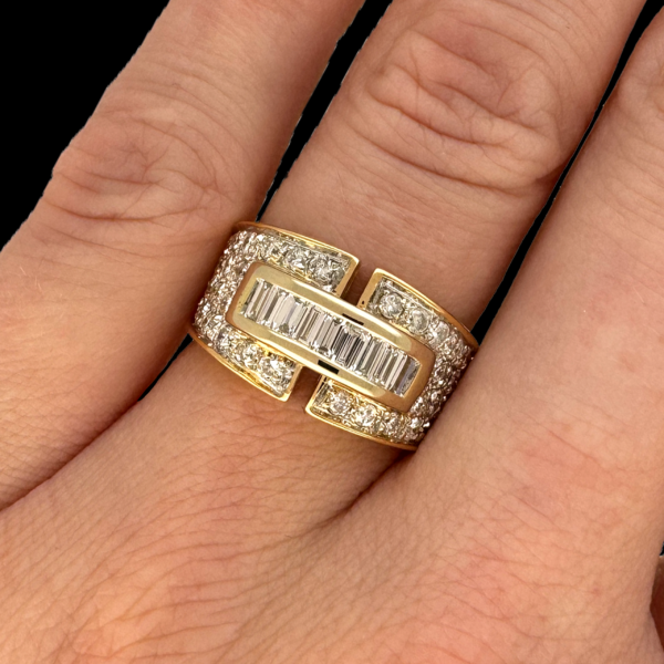 BAGUE EN OR JAUNE 750 ET DIAMANTS – Image 4