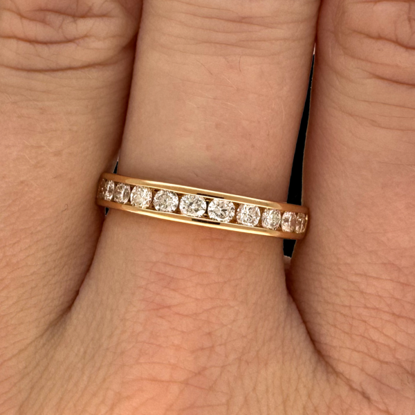 BAGUE DEMI-TOUR COMPLET EN OR ROSE 750 ET DIAMANTS – Image 4