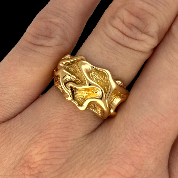 BAGUE GILBERT ALBERT FROISSEE EN OR JAUNE 750 – Image 4