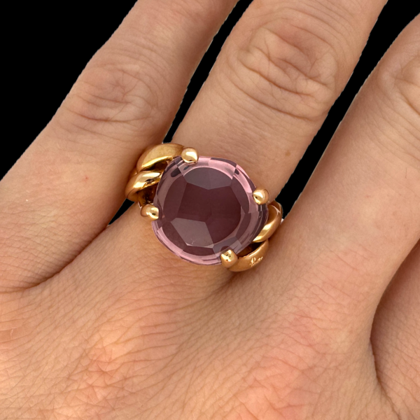 BAGUE POMELLATO "LOLA" OR ROSE 750 ET AMETHYSTES – Image 4