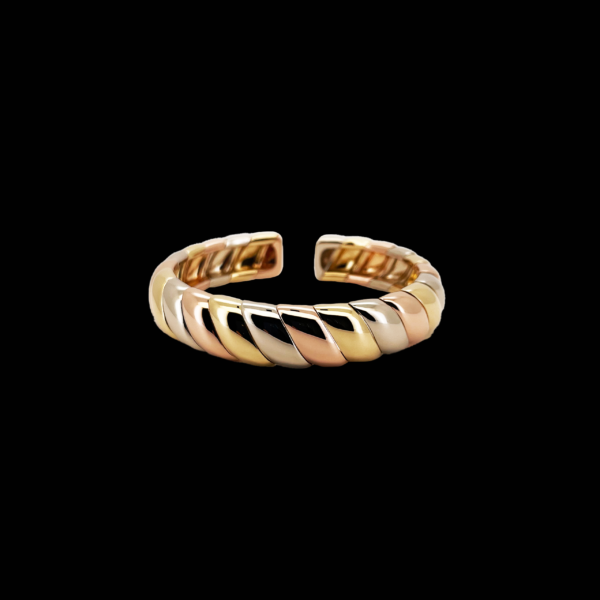 BRACELET CARTIER 1996 MANCHETTE EN OR TRICOLORE