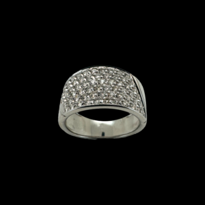 BAGUE EN OR GRIS 750 SERTIE DE DIAMANTS