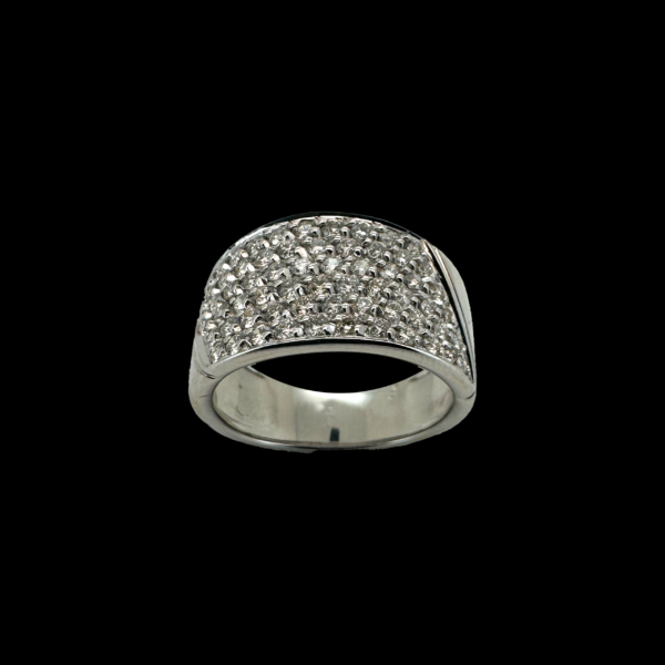 BAGUE EN OR GRIS 750 SERTIE DE DIAMANTS