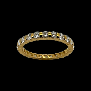 BAGUE TOUR COMPLET EN OR JAUNE 750 SERTIE DE DIAMANTS