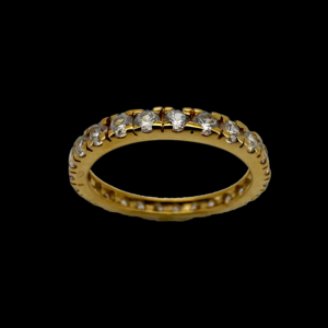 BAGUE TOUR COMPLET EN OR JAUNE 750 DIAMANTS