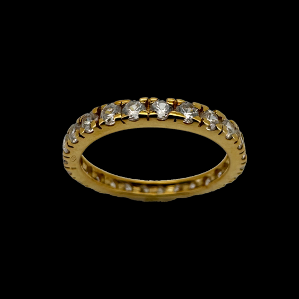 BAGUE TOUR COMPLET EN OR JAUNE 750 DIAMANTS