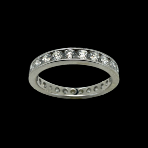 BAGUE OR GRIS 750 TOUR COMPLET DIAMANTS