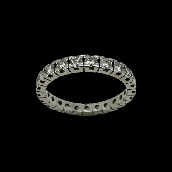 BAGUE OR GRIS 750 TOUR COMPLET DIAMANTS