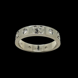 BAGUE GUCCI EN OR GRIS 750 DIAMANTS